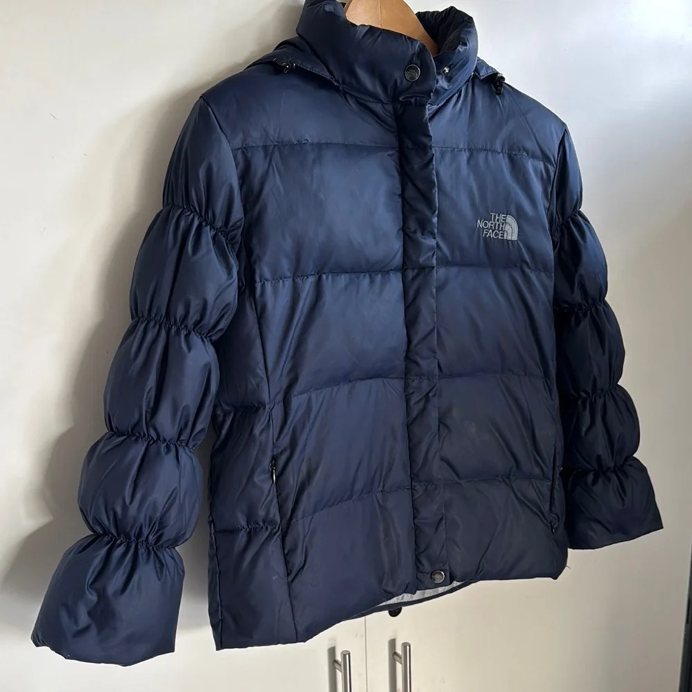 The North Face Kids Puffer Jacket - Navy Blue Size T16 Equivalent to Women Sz. M - Picture 2 of 6